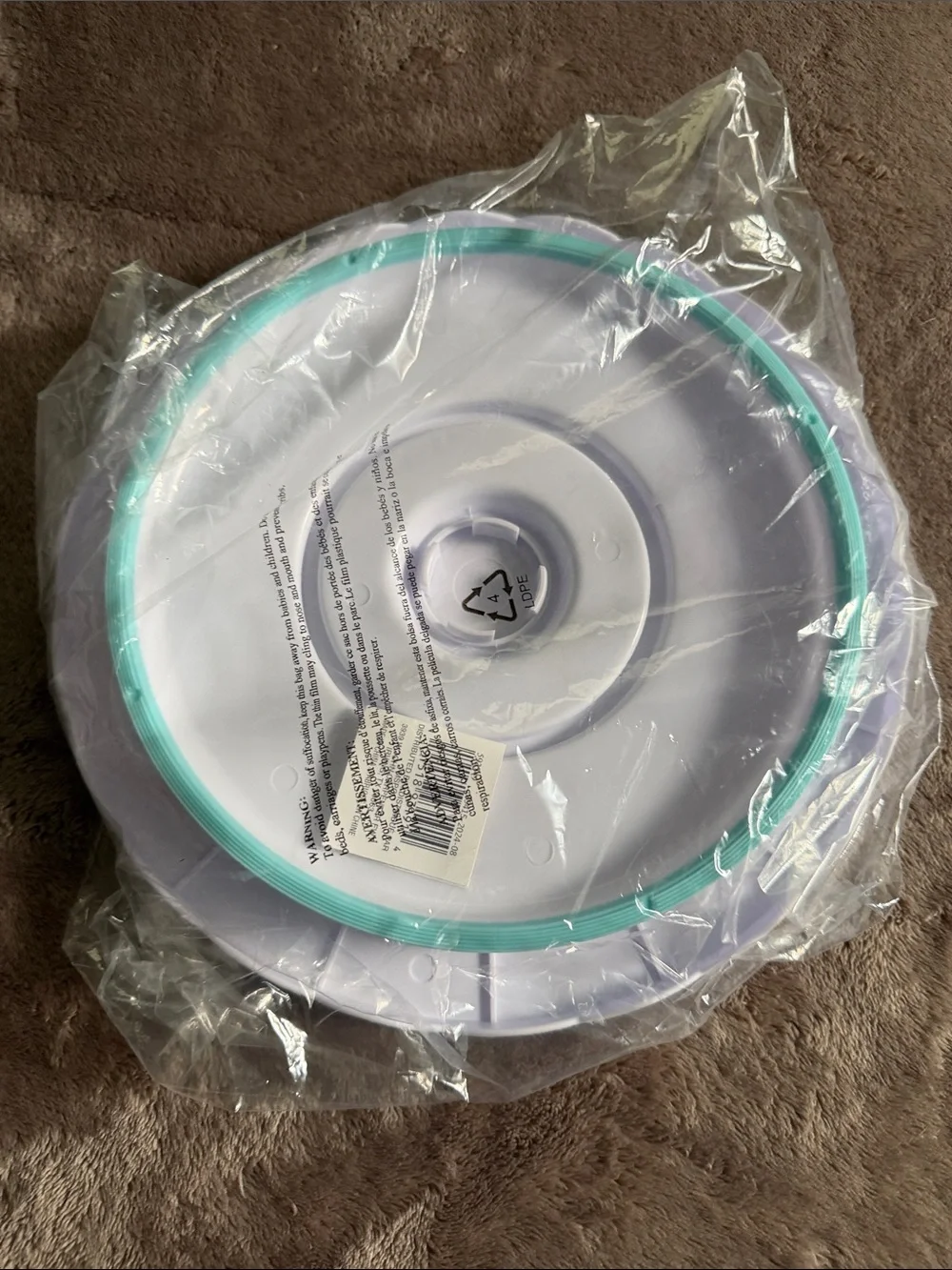Celebrate It White Cake Decorating Turntable with Teal Accent